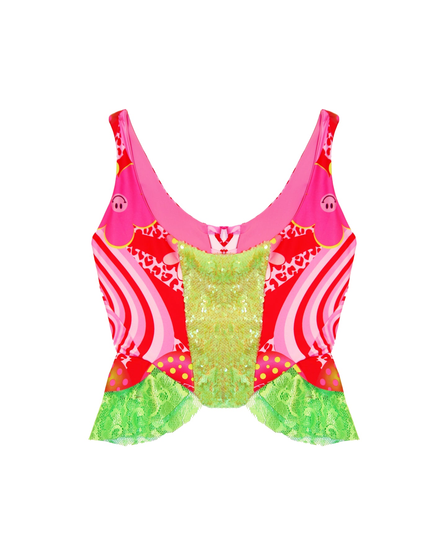 Looniverse Print and Lace Heart Corset | Loonigans