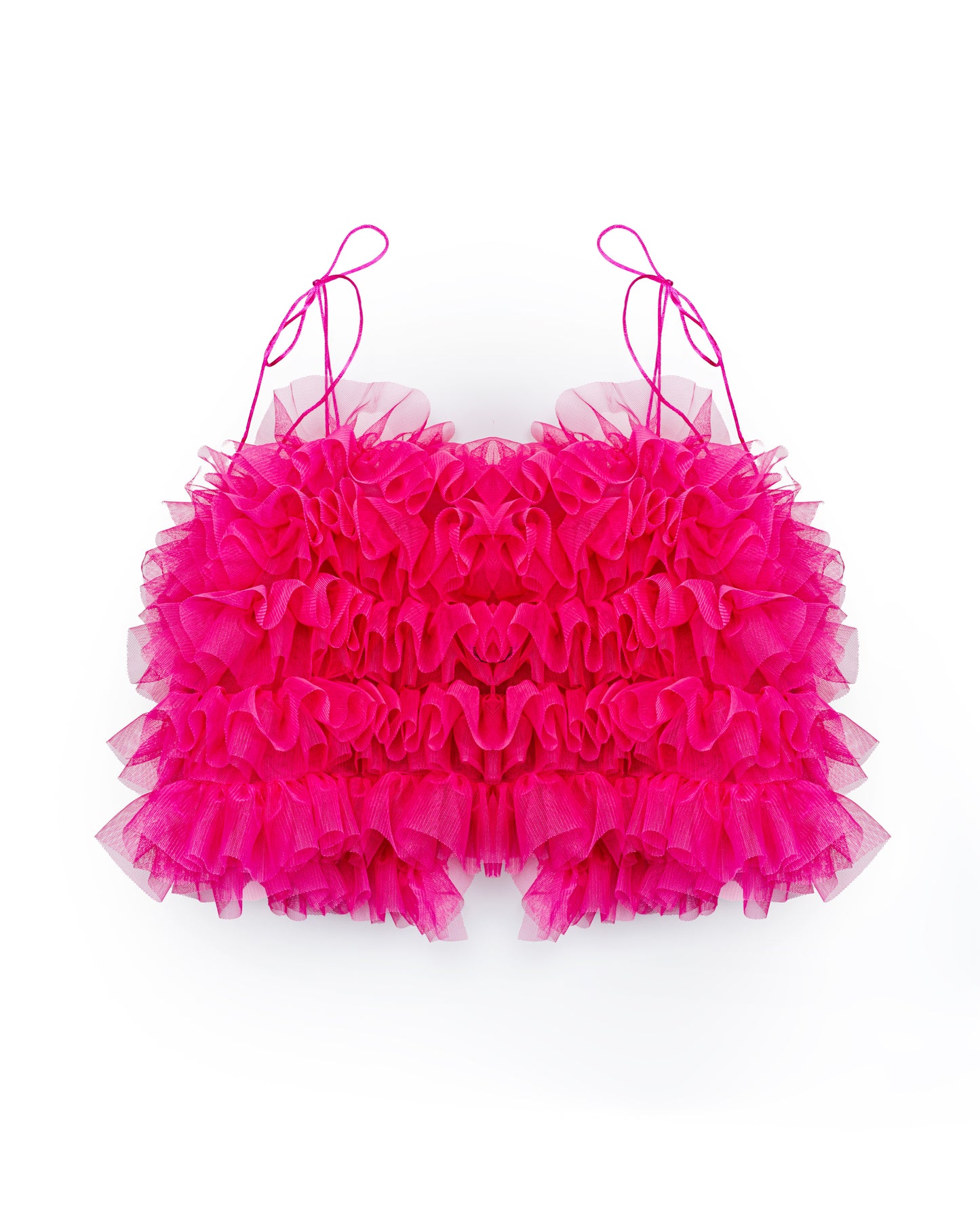 Looniverse Pink Ruffled Tulle Crop Top | Loonigans