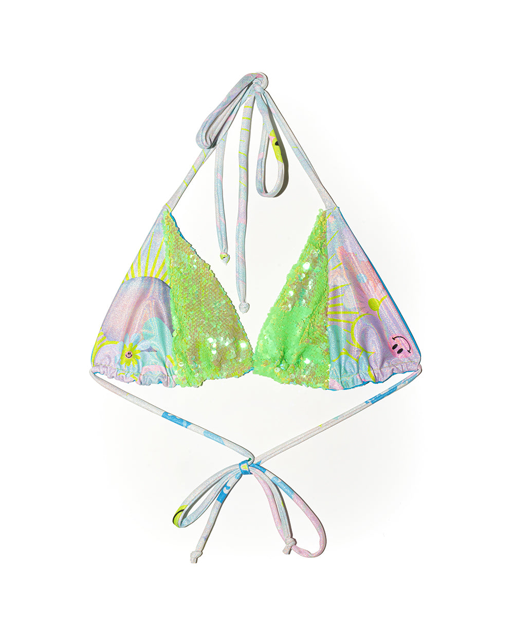 Venus Print and Sequin Bikini Top | Loonigans