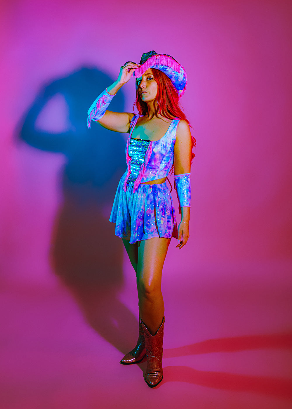 Sheer Mesh Floaty Festival Shorts | Iridescent | Loonigans - LAST SIZES LEFT