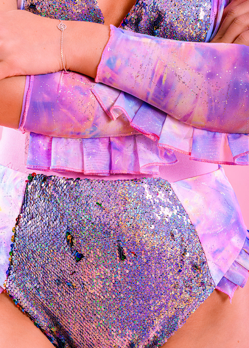 Printed & Sequin Fill Kini Bottom | Iridescent | Loonigans