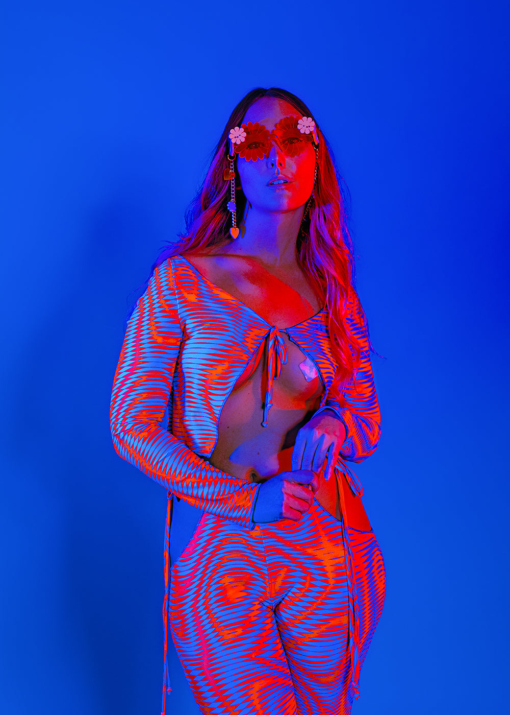 Printed Cut-Out Festival Flares | Neon | Loonigans
