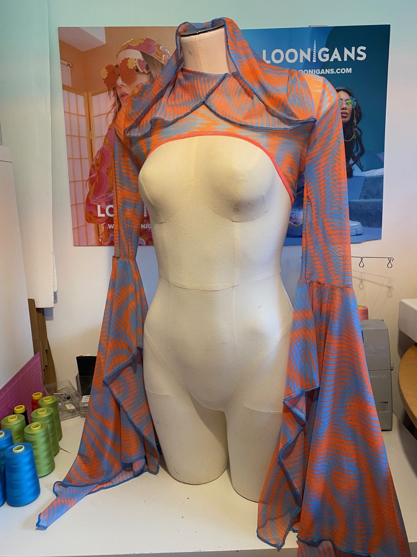 Mesh Hooded Shrug | Neon | Loonigans