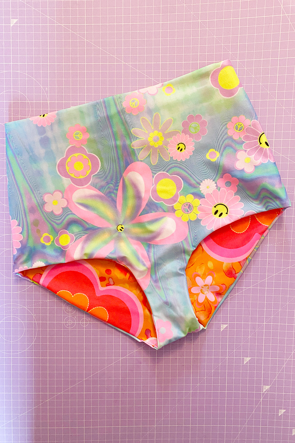 Reversible Printed High Waisted Bikini Hotpants | 2 colours | Loonigans - ONLY 1 LEFT
