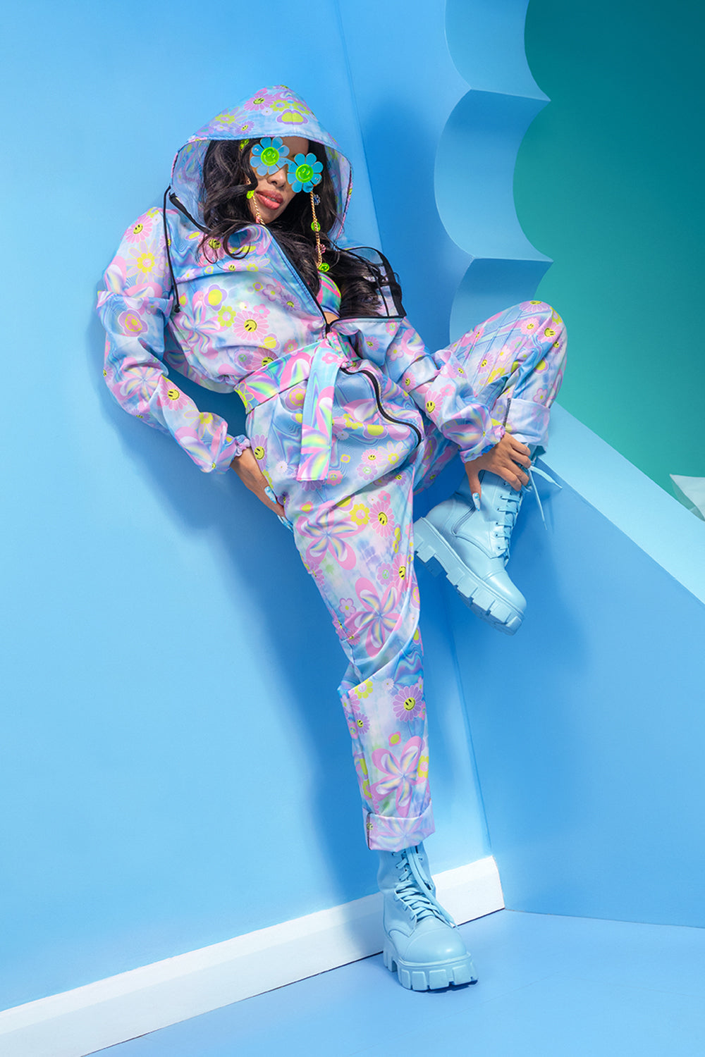 Splashproof Printed Festival Boilersuit | Porange | Loonigans - LAST SIZES LEFT