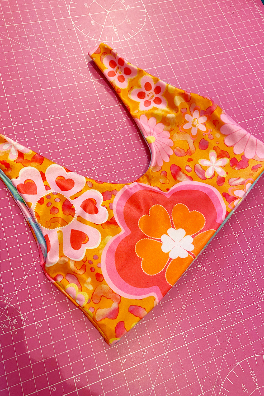 Reversible Printed Bikini Crop Top | 2 colours | Loonigans - LAST SIZES LEFT