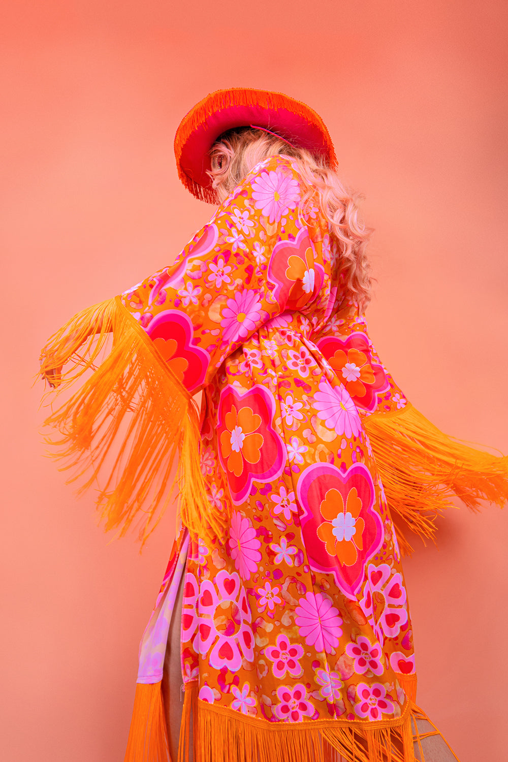 Printed Fringed Festival Kimono | 2 Colours | Loonigans - ONLY PASTEL LEFT