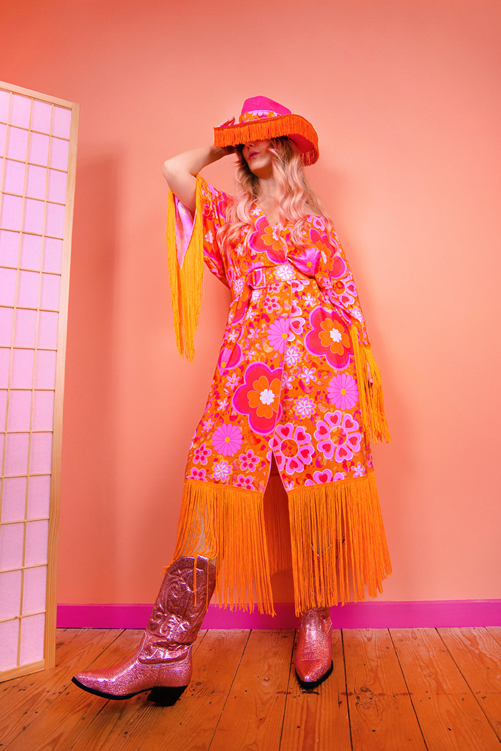 Printed Fringed Festival Kimono | 2 Colours | Loonigans - ONLY PASTEL LEFT