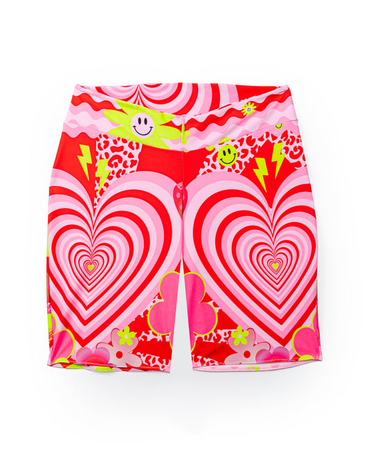 Looniverse Printed Heart Biker Shorts | Loonigans