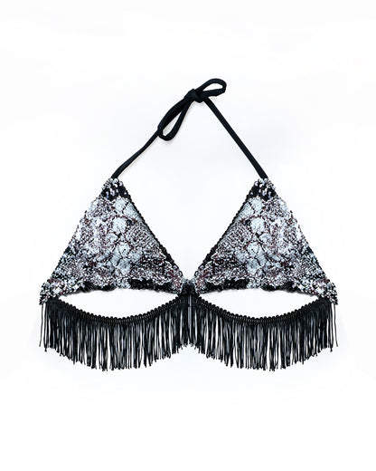 Dino Sequin and Fringe Bikini Full Outfit | Loonigans
