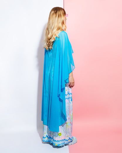 Blue Mesh Festival Cape | Loonigans
