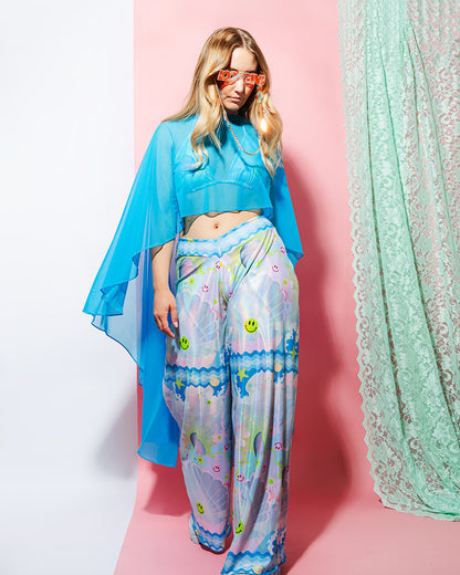 Blue Mesh Festival Cape | Loonigans