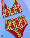UK 12-14 L - DAZZLE & JOLT X LOONIGANS PICANTE Reversible High Waist Bikini Bottom ONLY