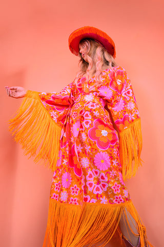 UK Onesize - Printed Fringed Festival Kimono | Porange Euphloria