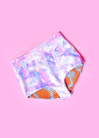 Reversible Printed High Waist Bikini Hotpant | 2 colours | Loonigans