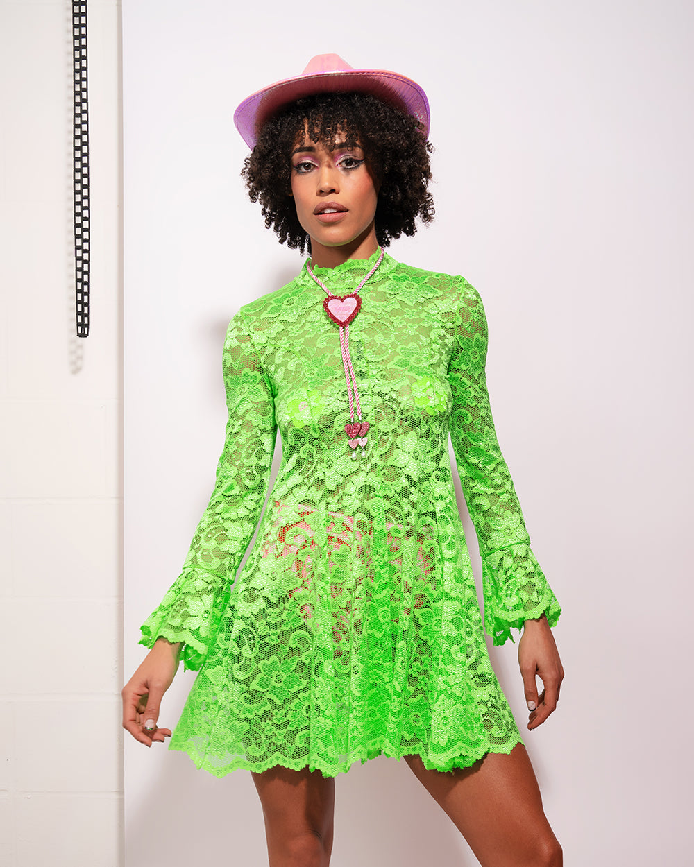 Acid Green Lace Dress | Loonigans