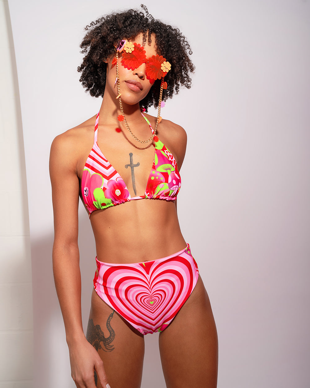 Magic Mushi Printed Triangle Bikini Top | Loonigans