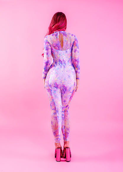 Printed & Mesh Festival Catsuit | 2 Colours | Loonigans