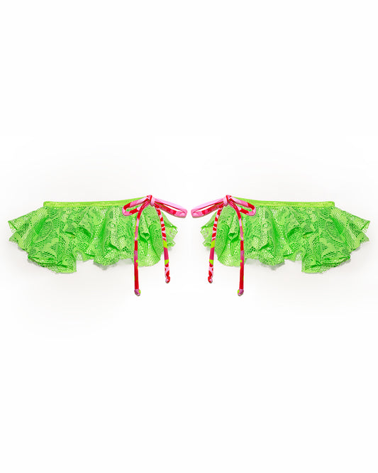 Acid Green Lace Arm Cuffs | Loonigans