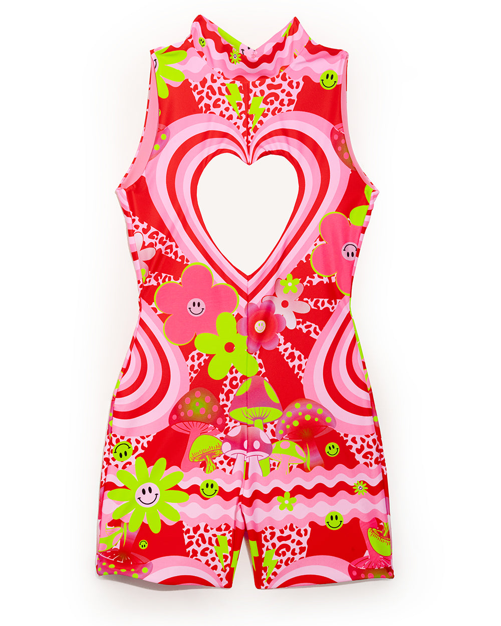 Looniverse Printed Heart Keyhole Playsuit | Loonigans