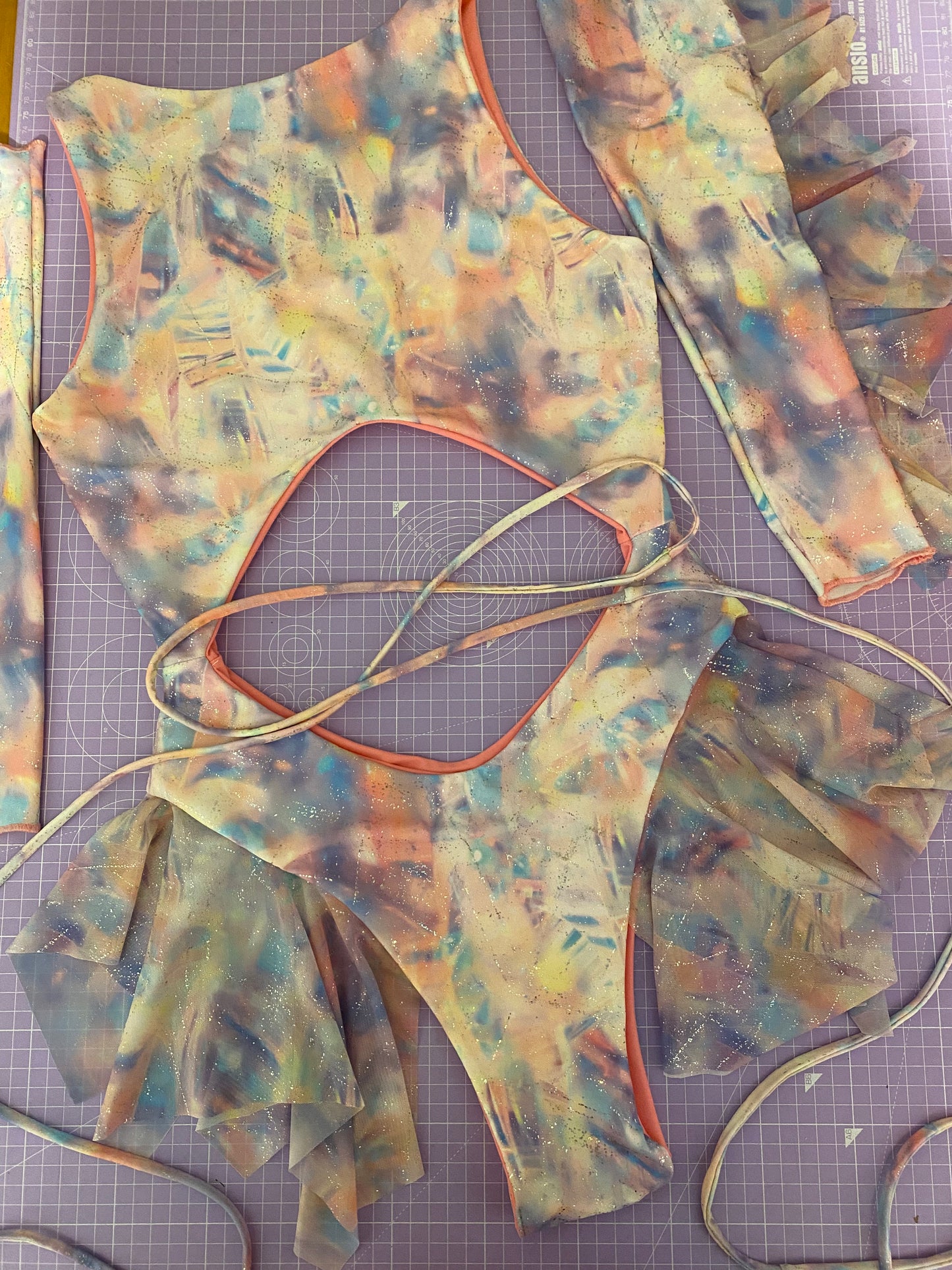 Custom Hella Cut Out High Cut Rave Bodysuit | Pastel | Loonigans