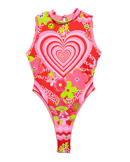 Cupid Printed High Rise Bodysuit | Loonigans