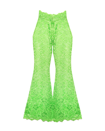 Acid Green Lace Flares | Loonigans