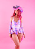Printed & Mesh Skirted Festival Bodysuit | 2 Colours | Loonigans