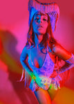Printed & Mesh Skirted Festival Bodysuit | 2 Colours | Loonigans