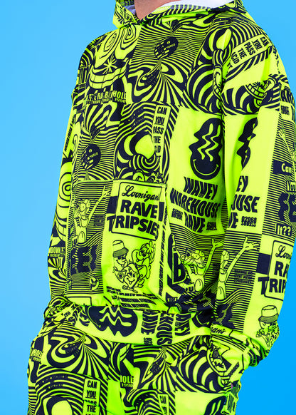 Unisex Printed Lounge Hoodie | Rave Poster | Loonigans