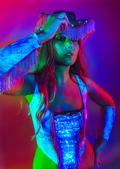 Printed Sequin & Fringe Festival Corset | 2 Colours | Loonigans