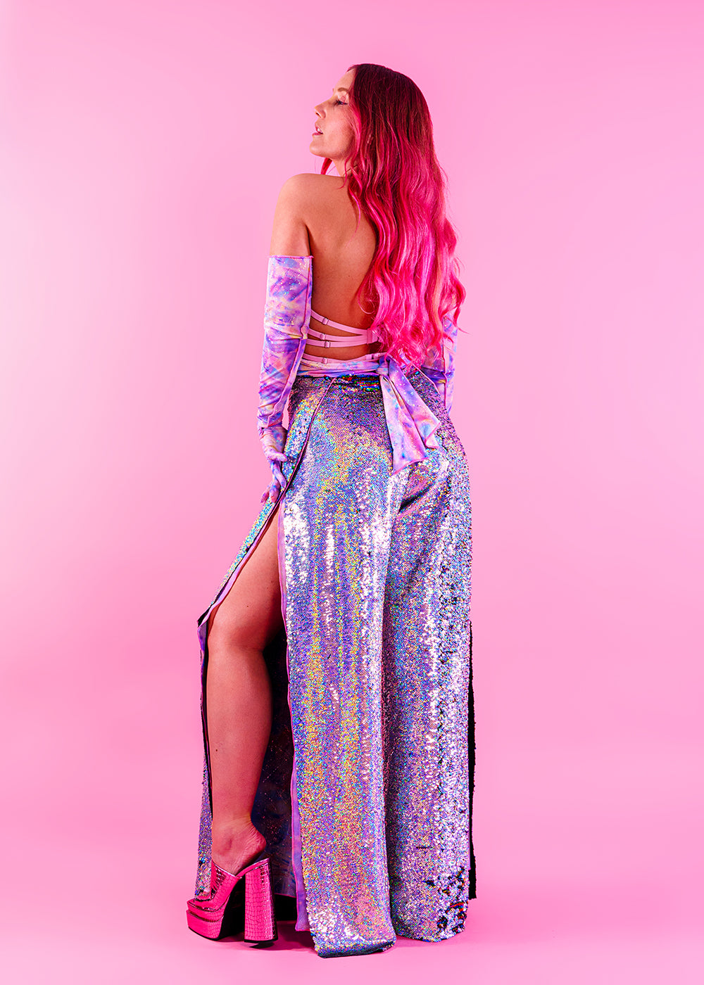 Sequin Wide Leg Festival Trousers | 2 Colours | Loonigans