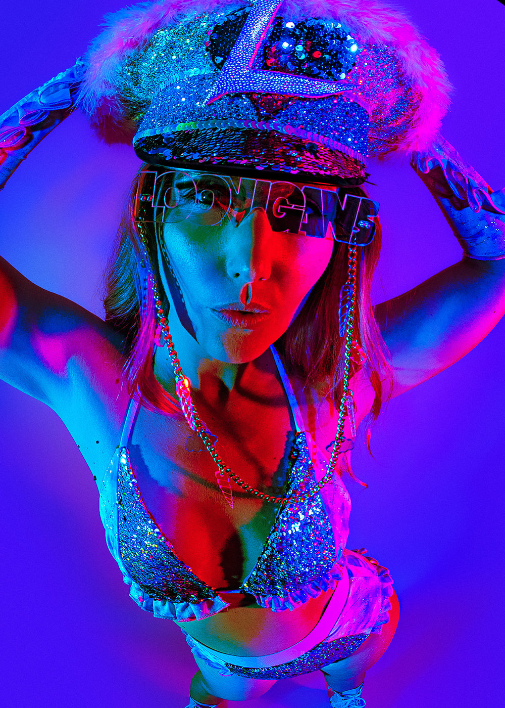 Printed & Sequin Fill Kini Bottom | Iridescent | Loonigans