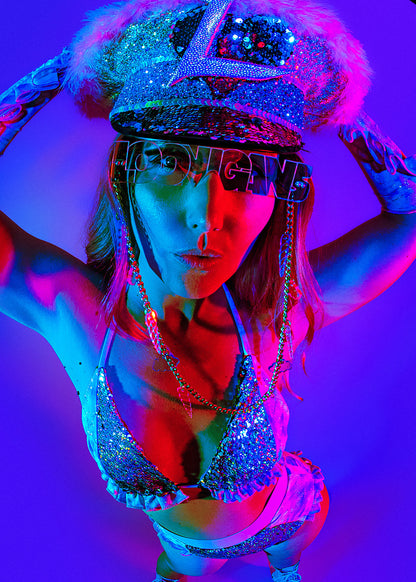 Printed & Sequin Fill Kini Bottom | Iridescent | Loonigans