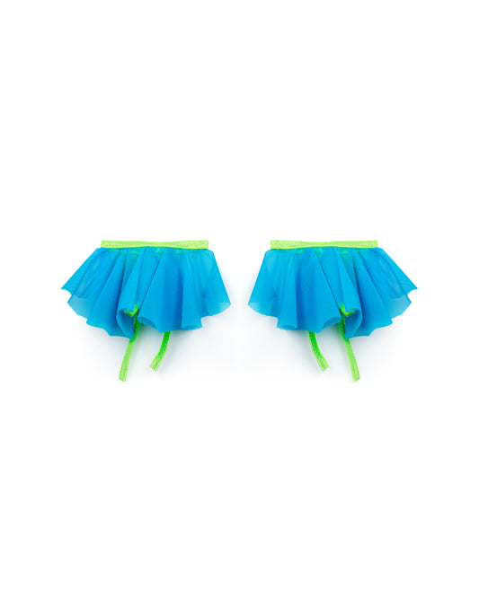 Blue Mesh Frill Arm Cuffs | Loonigans