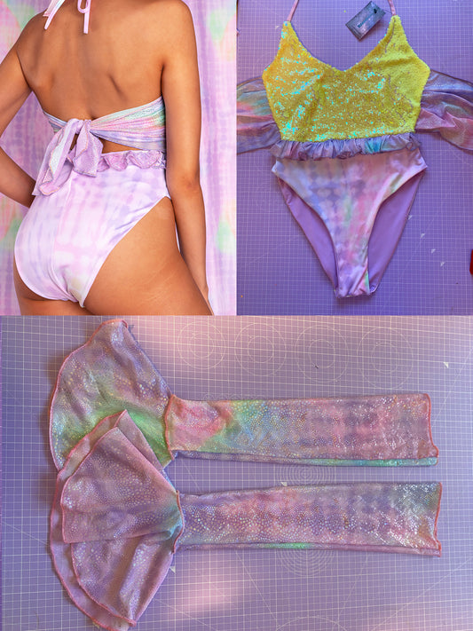 M UK 10-12 - Sequin & Frill Bodysuit Bundle | Tie Dyno