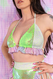 Festival Sequin Frill Bikini Top