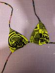 UK XS - Triangle bikini top - Rave poster/mushie