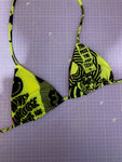 UK XL -Triangle bikini top - Neon Yellow Rave/Neon Pink Rave