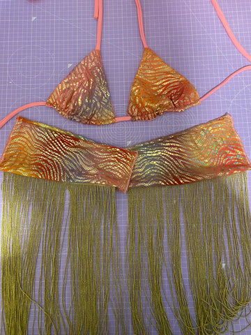S Sunset Tiger Triangle Top & Sleeve Combo