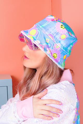 Reversible Sequin & Print Bucket Hat | 2 Colours | Loonigans