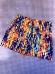 UK 6-8 Festival Hotpants Short Neon Tie Dye