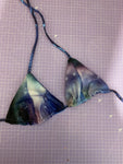 UK XS - Reversible Triangle Bikini Top - Blue Snake/Spaced Out